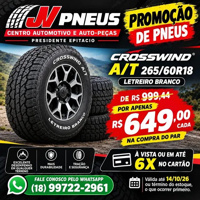 Escrita PROMOÇÃO DE PNEUS NA JV PNEUS!